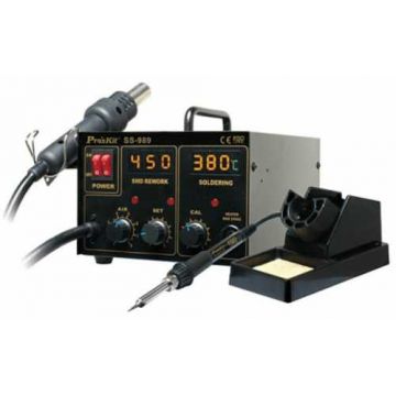 Statie de lipit SMD 2 in 1 cu aer cald, PROSKIT
