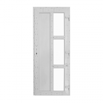 Usa PVC pentru intrare, alb, 86 x 205 cm, dreapta