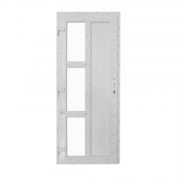 Usa PVC pentru intrare, alb, 96 x 205 cm, stanga