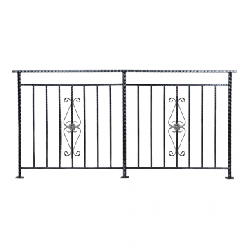 Balustrada fier forjat Lara, negru, patina antichizata, 2000 x 950 mm