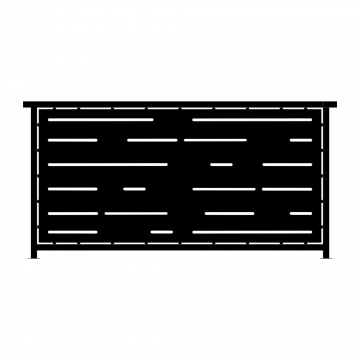 Balustrada metalica Nova, tabla debitata plasma, negru, 2000 x 1000 mm