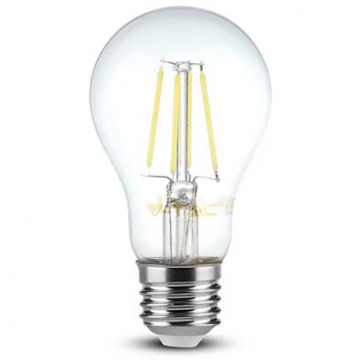 Bec LED cu filament SKU-7120 E27 A60 4W 6400K lumina alba rece