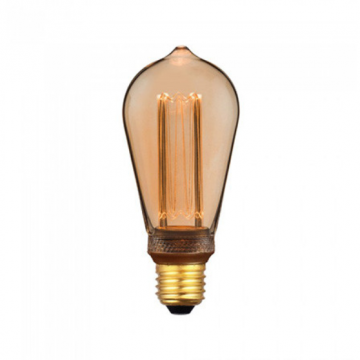 Bec LED cu filament SKU-7474 Model Edison Amber Glass ST64 E27 4W 1800K lumina alba calda