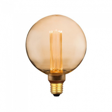 Bec LED cu filament SKU-7475 Amber Glass G125 E27 4W 1800K lumina alba calda