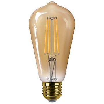 Bec LED vintage ST64 intensitate luminoasa reglabila E27 5.8W (50W) 640 lumeni lumina calda tip flacara (2200K) Auriu