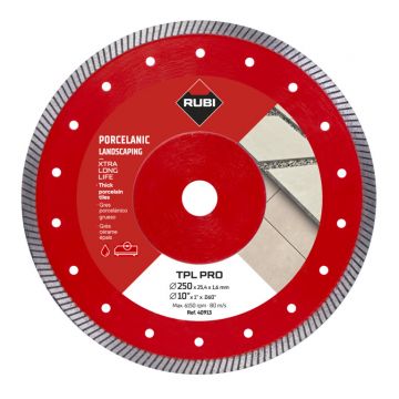 Disc diamantat pt. Ceramica dura, portelan gros >2cm pt. terase, 300x25.4 (mm), TPL 300 EXT Pro - RUBI-40914