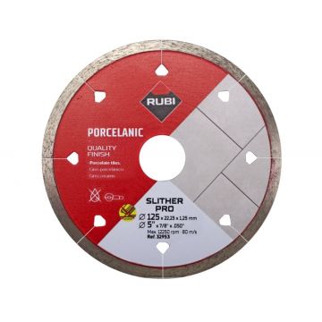 Disc diamantat pt. gresie portelanata 125mm, SLITHER 125 Pro - RUBI-32954
