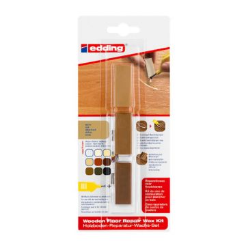 Kit de ceara pentru repararea pardoselilor din lemn Edding 8902, stejar, 3 buc/set