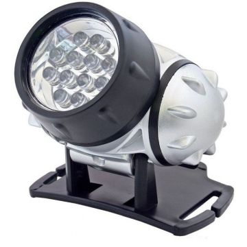 Lanterna de cap PLF12 12 LED-uri alb rece 4 moduri iluminare Unghi reglabil Gri / Negru
