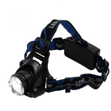 Lanterna frontala LED HLM5R Zoom 3.7V 3 moduri iluminare Reincarcabila Negru