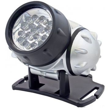 Lanterna frontala PLF19 19 LED-uri Lumina alb rece 4 moduri iluminare Negru / Gri