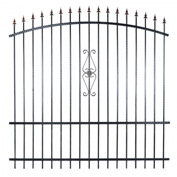 Panou gard fier forjat Lara, negru, 2000 x 2050 mm