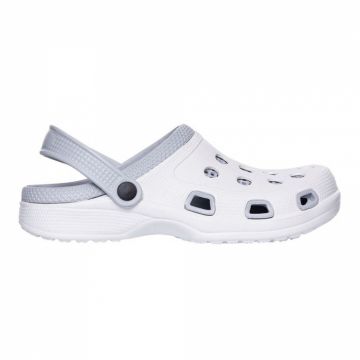 Papuci tip crocs MARINE - alb gri