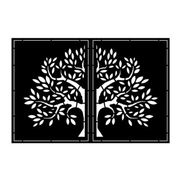 Poarta auto model copac, tabla debitata plasma, negru, 3000 x 2000 mm