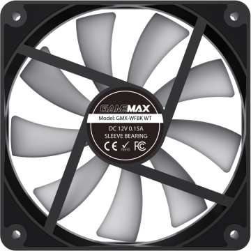 Ventilator Carcasa Bulk GMX-WFBK WT Air Flow 46.5CFM 120mm Negru/Alb