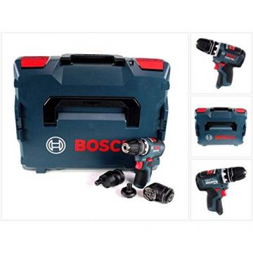 Bosch cordless drill GSR 12V-35 FC solo Professional, 12V (blue / black, without battery and charger, with FlexiClick essays, L-BOXX)