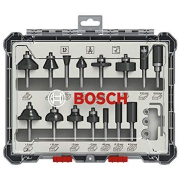 Bosch cutter set 15 pcs Mixed 6mm shank - 2607017471