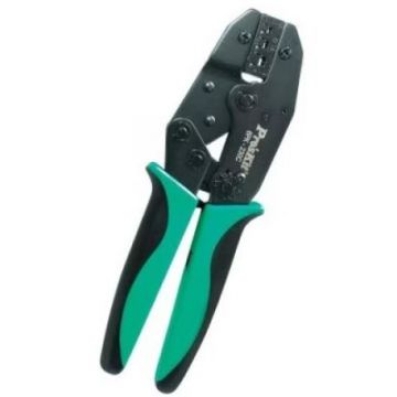 Cleste Sertizare Profesional Presat Papuci 0.5-6mmp Transmisie cu Clichet Negru/Verde