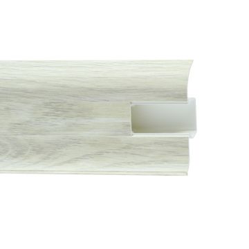 Plinta parchet PVC, stejar Argento, canal cablu, 2500 x 22 x 55 mm