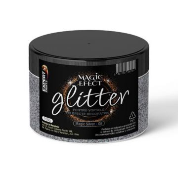 Sclipici decorativ Glitter G6 Magic Efect, magic silver, 150 gr