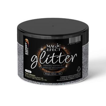 Sclipici decorativ Glitter G6 Magic Efect, magic silver, 150 gr
