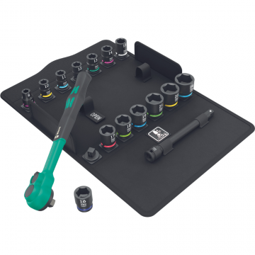 Set cheie cu clichet 8100 SB 12 Zyklop Comfort si tubulare, 16 piese, Wera 05005530001