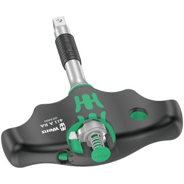 411 A RA T-handle adapter screwdriver with ratchet function (black/green, 1/4 with ball lock)