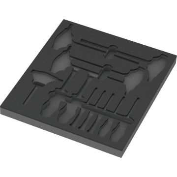 9813 foam insert for hex screwdriver set 1, empty (black/grey, for Tool Rebel workshop trolley)