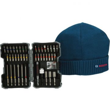 Bosch Christmas set screwdriver bit set, 43 pieces (blue, including free Bosch beanie)