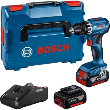 Bosch Cordless Drill GSR 18V-45 Professional, 18V (blue/black, 2x Li-Ion battery 3.0Ah, in L-BOXX)