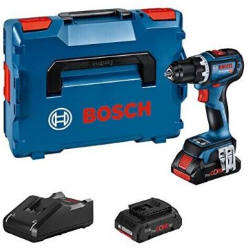 Bosch cordless drill GSR 18V-90 C Professional, 18V (blue/black, 2x Li-Ion battery ProCORE18V 4.0Ah, in L-BOXX)