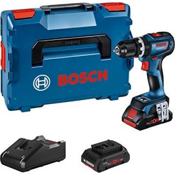 Bosch Cordless Impact Drill GSB 18V-90 C Professional, 18V (blue/black, 2x Li-Ion battery ProCORE18V 4.0Ah, Bluetooth module, in L-BOXX)