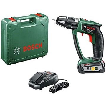 Bosch Cordless Impact Drill PSB 18 LI-2 Ergonomic, 18V (green/black, Li-Ion battery 2.5Ah)