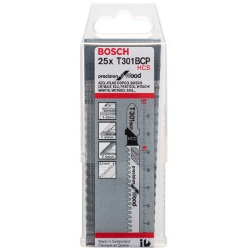 Bosch jigsaw blade T 301 BCP Precision for Wood, 117mm (25 pieces)