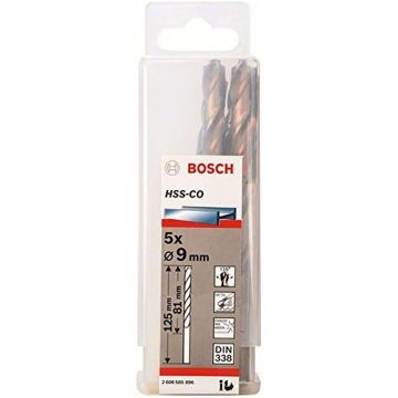 Bosch Metal twist drill HSS-Co, DIN 338,  9.0mm (5 pieces, working length 81mm) Bosch Metal twist drill HSS-Co, DIN 338,  9.0mm (5 pieces, working length 81mm)