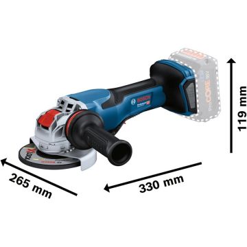 Bosch X-LOCK cordless angle grinder BITURBO GWX 18V-15 P Professional solo, 125mm (blue/black, without battery and charger)