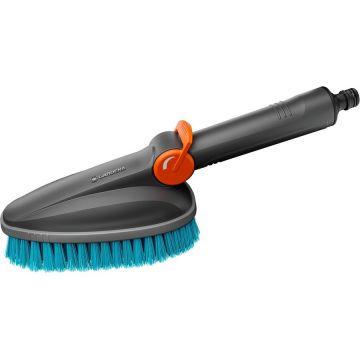Cleansystem hand brush M hard, washing brush (grey/turquoise, all-round soft plastic strip)