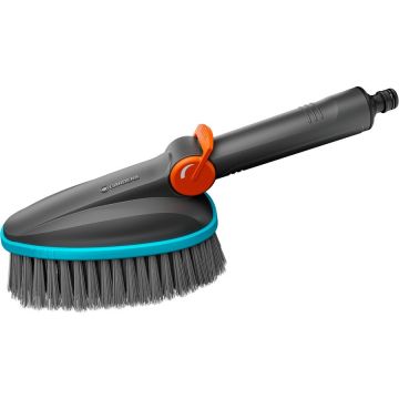 Cleansystem hand brush M soft, washing brush (grey/turquoise, all-round soft plastic strip)