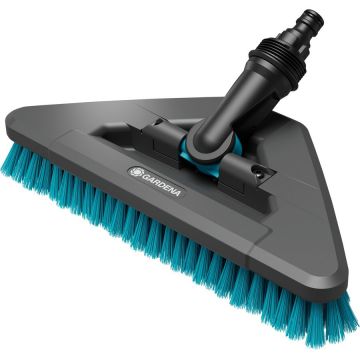 Cleansystem handle brush hard flex, washing brush (grey/turquoise, 360 swivel joint)