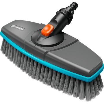 Cleansystem soft handle brush, washing brush (grey/turquoise, all-round soft plastic strip)