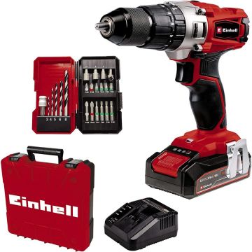 Cordless Impact Drill TE-CD 18/2 Li-i +22, 18V (red/black, Li-Ion battery 2.5Ah, case E-Box Basic + bit drill set)