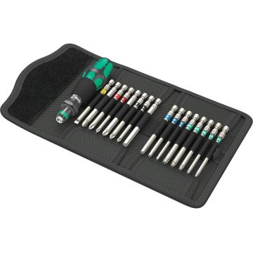 Kraftform Kompakt 60 Tool Finder, 17-piece, socket wrench (black/green, color-coded)
