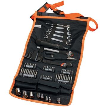 Mechanic Set with Roll Bag 76 Piece Tool Set (Black/Orange)