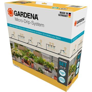 Micro-Drip-System drip irrigation set balcony, 15 plants, drippers (black/grey, model 2023)
