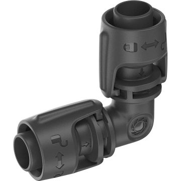 Micro-Drip-System L-piece 13mm (1/2), connection (dark grey, 2 pieces, model 2023)