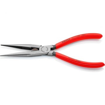 needle nose pliers with cutting edge 26 11 200, stork beak pliers, gripping pliers (red/blue, serrated gripping surfaces, length 200mm)
