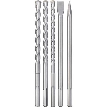 SDS Max chisel and drill set, 5 pieces (case)
