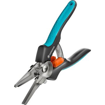 Secateurs GripCut (grey/turquoise, herb scissors with integrated gripper)