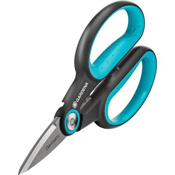 Secateurs HerbCut (grey/turquoise, herb scissors with defoliation function)