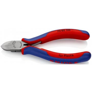 side cutters 72 02 125, for plastic, cutting pliers (red/blue, length 125mm)